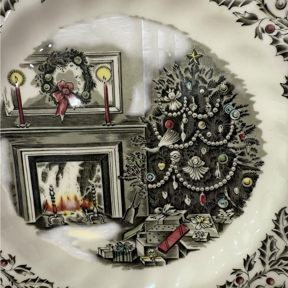 Johnson Bros Merry Christmas Square Salad Plate 7 1/2 inches Ceramic England - Picture 2 of 5
